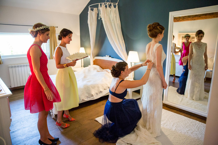 French style bride and bridesmaids